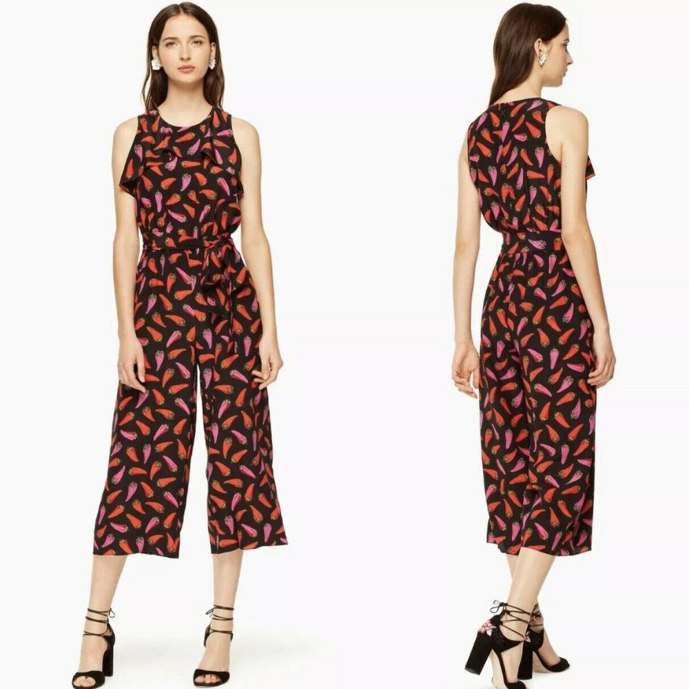 Kate Spade Hot Pepper Jumpsuit in Silk